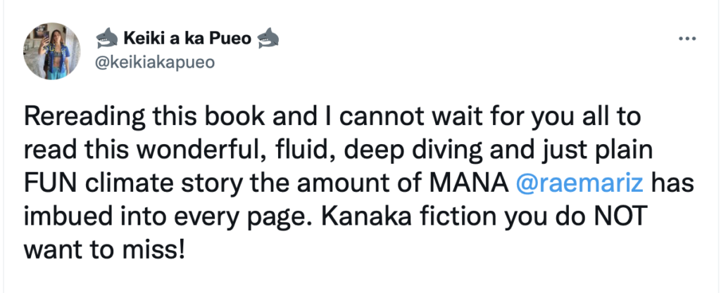Rereading this book and I cannot wait for you all to read this wonderful, fluid, deep diving and just plain FUN climate story the amount of MANA @raemariz has imbued into every page. Kanaka fiction you do NOT want to miss!